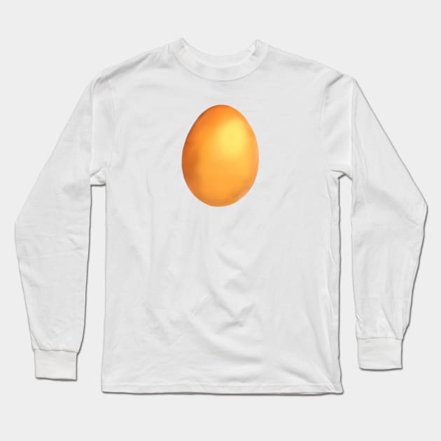 Single brown chicken egg. Long Sleeve T-Shirt by EvgeniiV